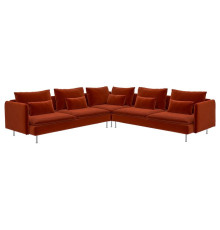 Sofa narożna, 6-osobowa, Alhamn głęboki pomarańczowo-czerwony SÖDERHAMN 696.223.13