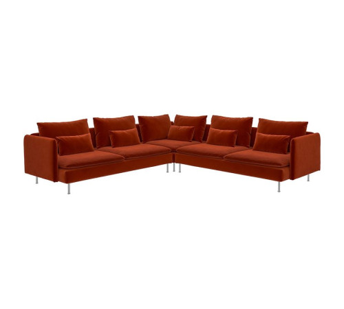 Sofa narożna, 6-osobowa, Alhamn głęboki pomarańczowo-czerwony SÖDERHAMN 696.223.13
