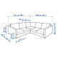 Sofa narożna 4-osobowa, Grann/Bomstad czarny VIMLE 793.067.19