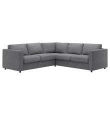 Sofa narożna 4-osobowa, Lejde szary-czarny VIMLE 794.344.58