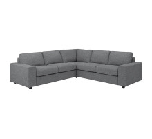 Sofa narożna 4-osobowa, z szerokimi podłokietnikami/Lejde szary-czarny VIMLE 794.367.30