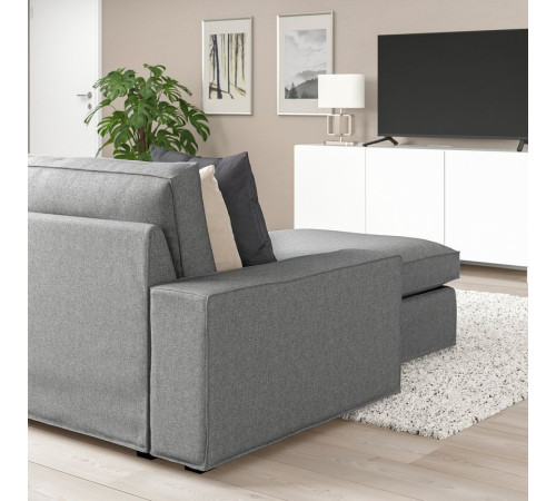 Sofa narożna 6-osobowa z szezl, Tibbleby beżowy/szary KIVIK 794.404.83