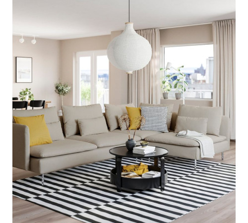 Sofa narożna 4-osobowa, z otwartym końcem/Fridtuna jasnobeżowy SÖDERHAMN 794.496.62
