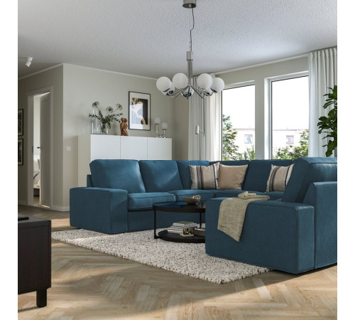 Sofa w kształcie litery U, 6-osob, Tallmyra niebieski KIVIK 795.276.50