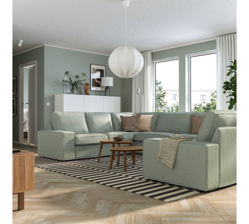 Sofa w kształcie lit U, 7-osobowa, Gunnared jasnozielony KIVIK 795.276.93