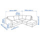 Sofa narożna 4-osobowa, z otwartym końcem/Grann/Bomstad czarny VIMLE 893.067.28
