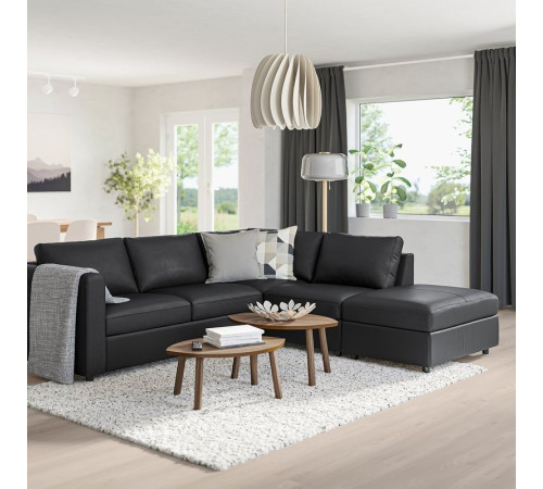 Sofa narożna 4-osobowa, z otwartym końcem/Grann/Bomstad czarny VIMLE 893.067.28