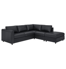 Sofa narożna 4-osobowa, z otwartym końcem/Grann/Bomstad czarny VIMLE 893.067.28