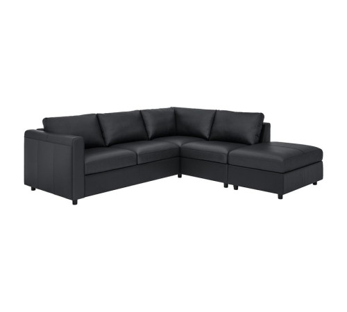 Sofa narożna 4-osobowa, z otwartym końcem/Grann/Bomstad czarny VIMLE 893.067.28