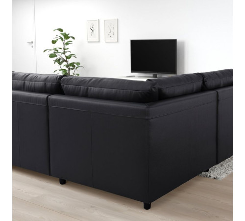 Sofa narożna 4-osobowa, z otwartym końcem/Grann/Bomstad czarny VIMLE 893.067.28