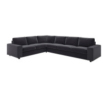 Sofa narożna 5-osobowa, z szerokimi podłokietnikami/Djuparp ciemnoszary VIMLE 894.367.82