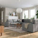 Sofa w kształcie lit U, 7-osobowa, Tibbleby beżowy/szary KIVIK 894.405.76