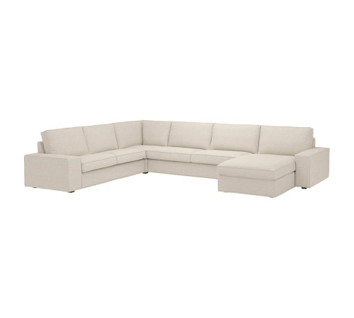 Sofa narożna 6-osobowa z szezl, Gunnared beżowy KIVIK 894.847.06