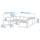 Sofa w kształcie lit U, 7-osobowa, Tresund jasnobeżowy KIVIK 894.944.04