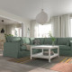 Sofa narożna 4-osobowa, Hemmesta szarozielony HYLTARP 895.148.31