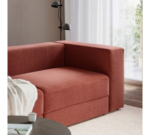Sofa narożna modułowa, 6-osobowa, Samsala brązowoczerwony JÄTTEBO 896.081.94