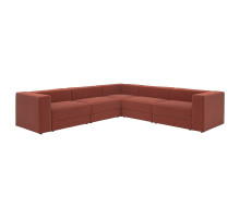 Sofa narożna modułowa, 6-osobowa, Samsala brązowoczerwony JÄTTEBO 896.081.94