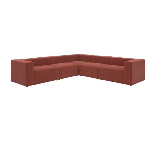 Sofa narożna modułowa, 6-osobowa, Samsala brązowoczerwony JÄTTEBO 896.081.94