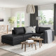 Sofa narożna 3-osobowa, z otwartym końcem/Grann/Bomstad czarny VIMLE 993.067.56
