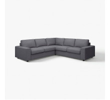 Sofa narożna 4-osobowa, z szerokimi podłokietnikami/Gunnared średnioszary VIMLE 994.017.96