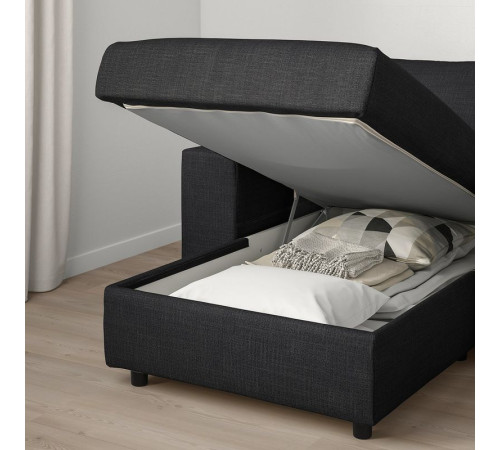 Narożna sofa 5o z szezl, z szerokimi podłokietnikami/Hillared antracyt VIMLE 994.366.92
