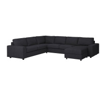 Narożna sofa 5o z szezl, z szerokimi podłokietnikami/Hillared antracyt VIMLE 994.366.92