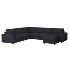 Narożna sofa 5o z szezl, z szerokimi podłokietnikami/Hillared antracyt VIMLE 994.366.92