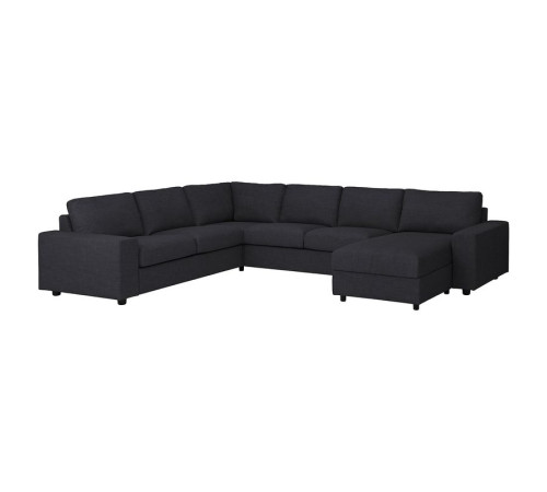 Narożna sofa 5o z szezl, z szerokimi podłokietnikami/Hillared antracyt VIMLE 994.366.92