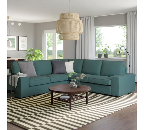 Sofa narożna 4-osobowa, Kelinge szaroturkusowy KIVIK 994.430.13