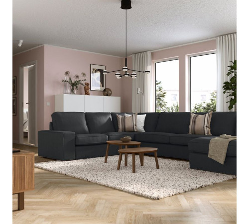 Sofa narożna 6-osobowa z szezl, Tresund antracyt KIVIK 994.828.77