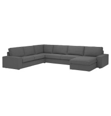 Sofa narożna 6-osobowa z szezl, Tallmyra średnioszary KIVIK 994.846.97