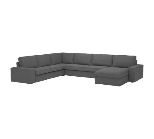 Sofa narożna 6-osobowa z szezl, Tallmyra średnioszary KIVIK 994.846.97