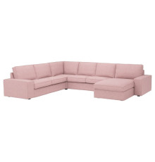 Narożna sofa 5o z szezl, Gunnared jasny różowy KIVIK 994.847.15