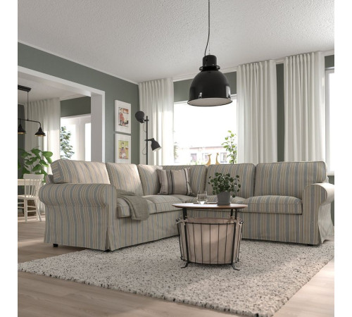 Sofa narożna 4-osobowa, Karlshov beżowy/wielokolorowy EKTORP 995.089.95