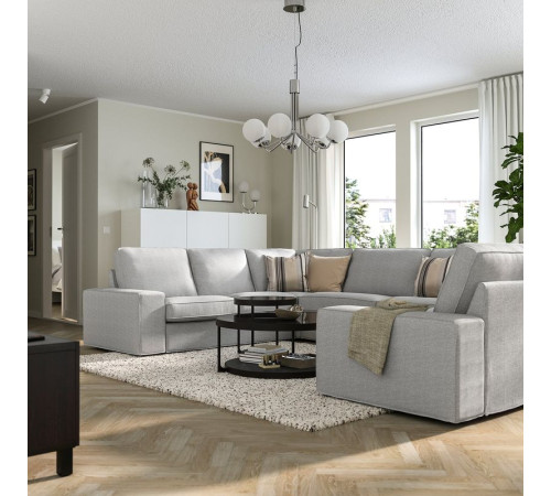 Sofa w kształcie lit U, 7-osobowa, Tallmyra biały/czarny KIVIK 995.277.10