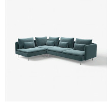 Sofa narożna 4-osobowa, z otwartym końcem/Alhamn ciemny szaroniebieski SÖDERHAMN 996.220.62