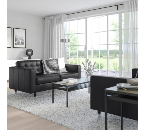Sofa dwuosobowa, Grann/Bomstad czarny/metal LANDSKRONA 190.317.42