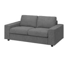 Sofa 2-osobowa, z szerokimi podłokietnikami/Lejde szary-czarny VIMLE 194.328.05