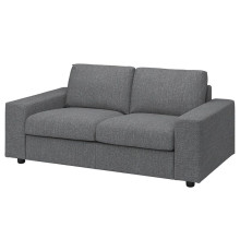Sofa 2-osobowa, z szerokimi podłokietnikami/Lejde szary-czarny VIMLE 194.328.05