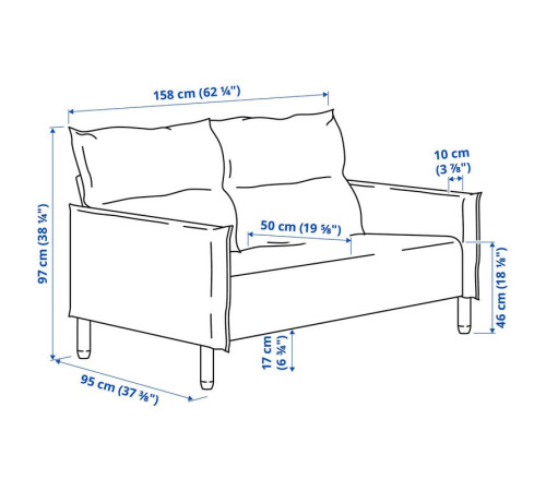 Sofa dwuosobowa, Gunnared beżowy MANNARP 196.191.48