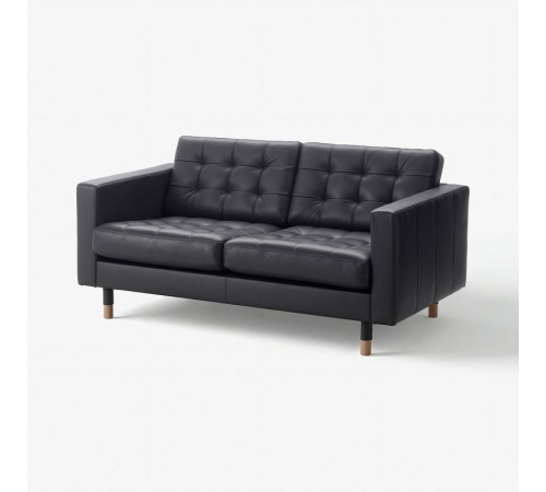 Sofa dwuosobowa, Grann/Bomstad czarny/drewno LANDSKRONA 290.317.46