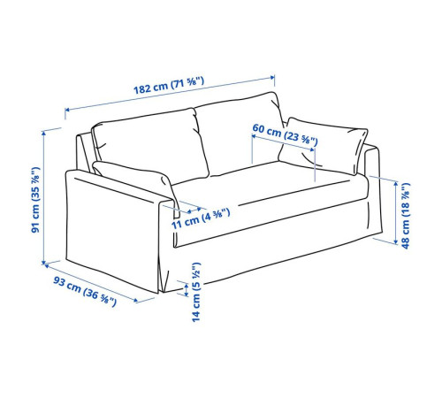 Sofa 2-osobowa, Tallmyra niebieski HYLTARP 295.149.09