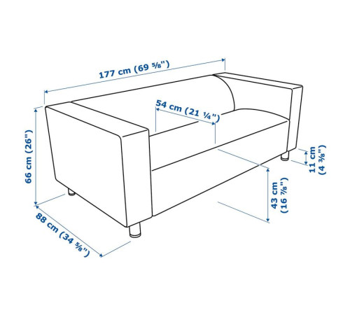 Sofa 2-osobowa, Bomstad czarny KLIPPAN 403.993.14