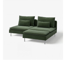 Sofa 2-osobowa z szezlongiem, Johanneshov ciemnozielony SÖDERHAMN 496.217.67