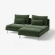 Sofa 2-osobowa z szezlongiem, Johanneshov ciemnozielony SÖDERHAMN 496.217.67
