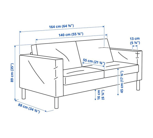 Sofa dwuosobowa, Tonerud czerwonobrązowy SALTSJÖBADEN 496.225.35