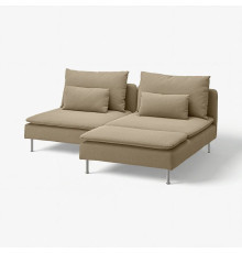 Sofa 2-osobowa z szezlongiem, Johanneshov brązowobeżowy SÖDERHAMN 696.217.71