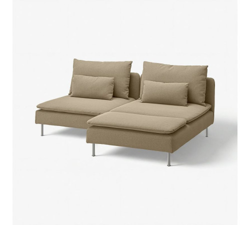 Sofa 2-osobowa z szezlongiem, Johanneshov brązowobeżowy SÖDERHAMN 696.217.71