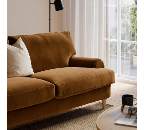 Sofa dwuosobowa, Alhamn ciemny żółto-brązowy VALNÄS 796.153.26