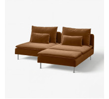 Sofa 2-osobowa z szezlongiem, Alhamn ciemny żółto-brązowy SÖDERHAMN 796.217.75
